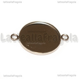 Connettore Tondo in Acciaio Inox per cammeo 25mm