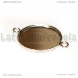 Connettore Tondo in Acciaio Inox per cammeo 25mm