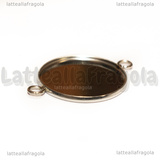 Connettore Tondo in Acciaio Inox per cammeo 25mm