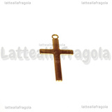 Ciondolo Croce in Acciaio Inox dorato 23x12.5mm