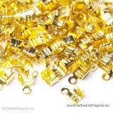 25 Capocorda in metallo Gold Plated 7x4mm adatti a fili da 3mm