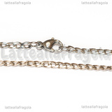 Collana in Acciaio Inox Maglia Grumetta 6x3x1mm 60cm
