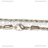 Collana in Acciaio Inox Maglia Attorcigliata 3mm 55cm