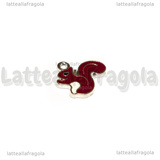 Charm Scoiattolo in metallo argentato smaltato 16x18mm