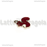 Charm Scoiattolo in metallo argentato smaltato 16x18mm