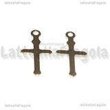 Ciondolo Croce in Acciaio Inox 24x12mm