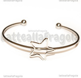 Bracciale Rigido Aperto Stella in Acciaio Inox