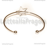 Bracciale Rigido Aperto Stella in Acciaio Inox