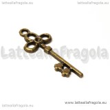 Ciondolo Chiave in metallo color bronzo 32x12mm