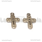 Ciondolo Croce in Acciaio Inox 19x13x2.5mm