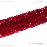 Rondelle mezzocristallo sfaccettato Rubino 3x2mm filo 40cm