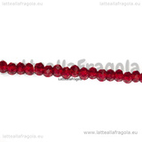 Rondelle mezzocristallo sfaccettato Rubino 3x2mm filo 40cm