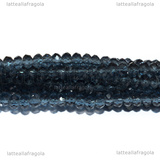 Rondelle mezzocristallo sfaccettato Blu Ardesia 3x2mm filo 40cm