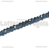 Rondelle mezzocristallo sfaccettato Blu Ardesia 3x2mm filo 40cm