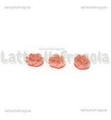 3 Rose in Madreperla sintetica rosa foro passante 6x5mm