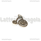 Charm Bicicletta Vintage in metallo argento antico 17x18mm
