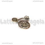 Charm Bicicletta Vintage in metallo argento antico 17x18mm