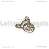 Charm Bicicletta Vintage in metallo argento antico 17x18mm