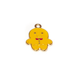 Ciondolo Gingerbread in metallo dorato smaltato 20x14mm