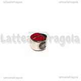 Coccinella Smaltata in Acciaio Inox foro largo 10x11x8.5mm