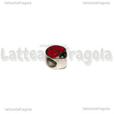 Coccinella Smaltata in Acciaio Inox foro largo 10x11x8.5mm