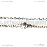 Collana in Acciao Inox maglia ovale 2.5x2x0.5mm 50cm 