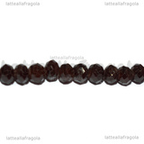 Rondelle mezzocristallo sfaccettato Cioccolato 4x3mm filo 38cm