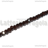 Rondelle mezzocristallo sfaccettato Cioccolato 4x3mm filo 38cm
