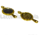 Ciondolo Specchio in metallo dorato 60x32mm