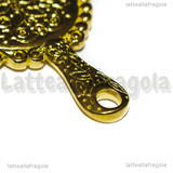 Ciondolo Specchio in metallo dorato 60x32mm