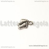 Charm piedini in metallo argento antico 11x8.5mm