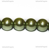 20 Perle in vetro cerato verde vintage 10mm