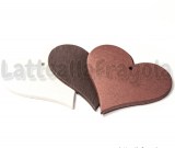 Ciondolo cuore in legno color panna 43x40mm