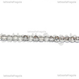Rondelle mezzocristallo sfaccettato Cristal placcato Argento 3x2.5mm filo 37cm