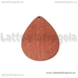 Ciondolo goccia in legno cioccolato al latte 48x33mm