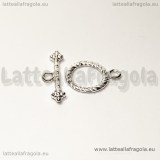 Chiusura Composta in metallo silver plated 20.5x5mm e 16x13mm