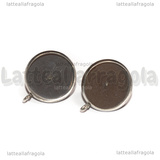 Coppia Orecchini a perno in Acciaio Inox con base 14mm