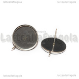 Coppia Orecchini a perno in Acciaio Inox con base 14mm