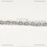 1 Metro di Catena in Ottone Silver Plated 3.2x2.4mm