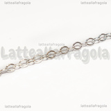 1 Metro di Catena in Ottone Silver Plated 3.2x2.4mm