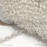1 Metro di Catena in Ottone Silver Plated 3.2x2.4mm