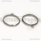 Base Anello regolabile in Acciaio Inox con anellino per charms