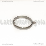 Base Anello regolabile in Acciaio Inox con anellino per charms