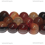 Perle in Agata Rossa 10mm filo 19cm circa