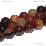Perle in Agata Rossa 10mm filo 19cm circa