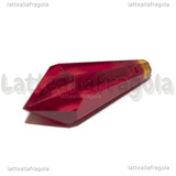Goccia Lacrima di Vampiro in vetro sfaccettato rosso 38x14mm