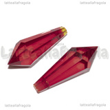 Goccia Lacrima di Vampiro in vetro sfaccettato rosso 38x14mm