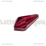 Goccia Lacrima di Vampiro in vetro sfaccettato rosso 38x14mm