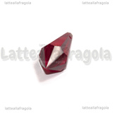 Goccia Lacrima di Vampiro in vetro sfaccettato rosso 38x14mm