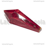 Goccia Lacrima di Vampiro in vetro sfaccettato rosso 38x14mm